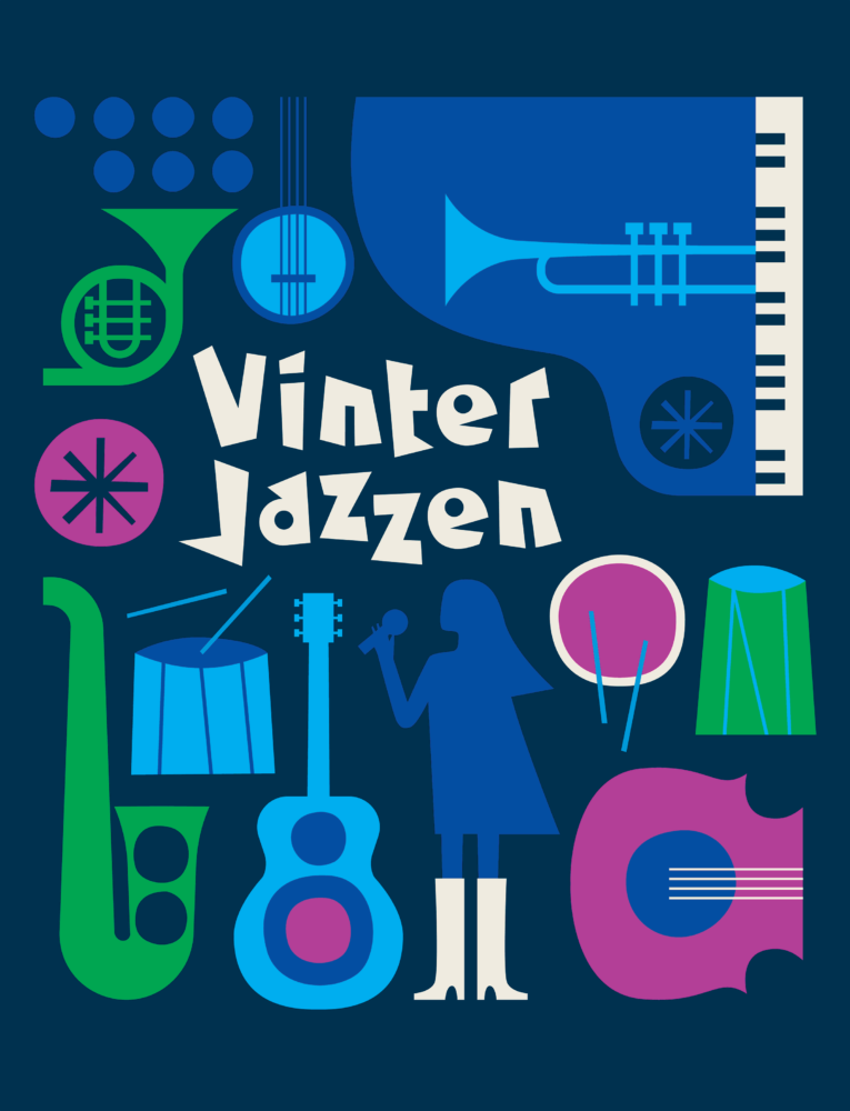 jazzaffisch för Uppsala konsert och kongress 'vinterjazzen'