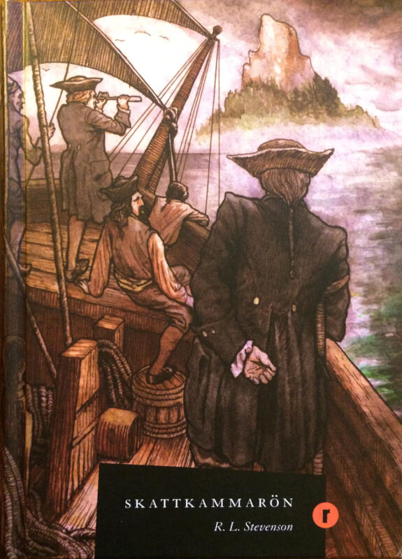 En sjökapten och hans besättning står på däck i en lutande skuta. De närmar sig en mystisk ö, vilken tornar upp sig vid horisonten.