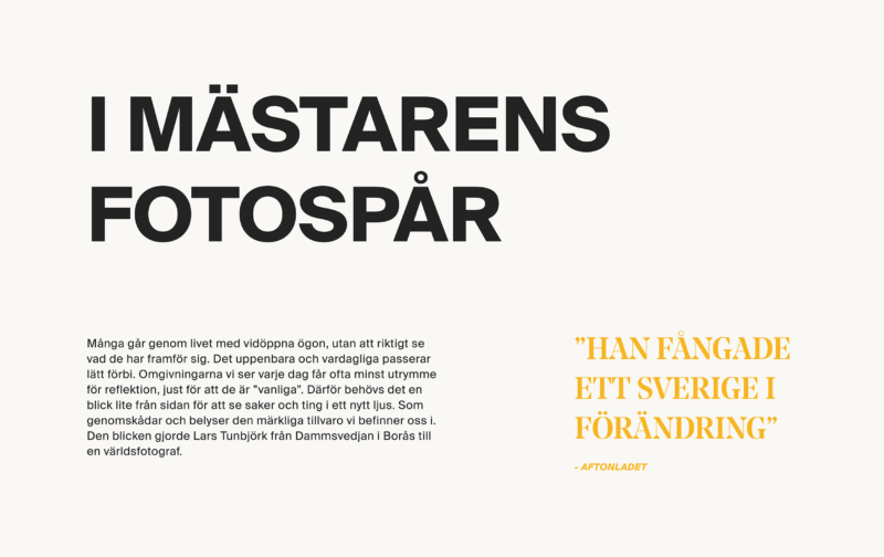 Typsnitt till den grafiska profilen för Lars Tunbjörks Stiftelse