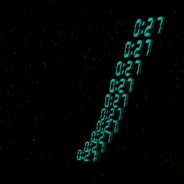 Digital illustration av klockslaget 0:27 