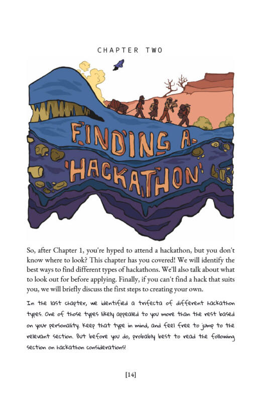 Illustration till nytt kapitel i en bok föreställande fyra karaktärer som tar sig fram genom en post apokalyptisk öken.