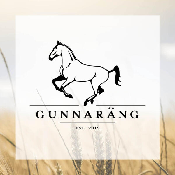 Logotyp Gunnaräng Häst i rörelse