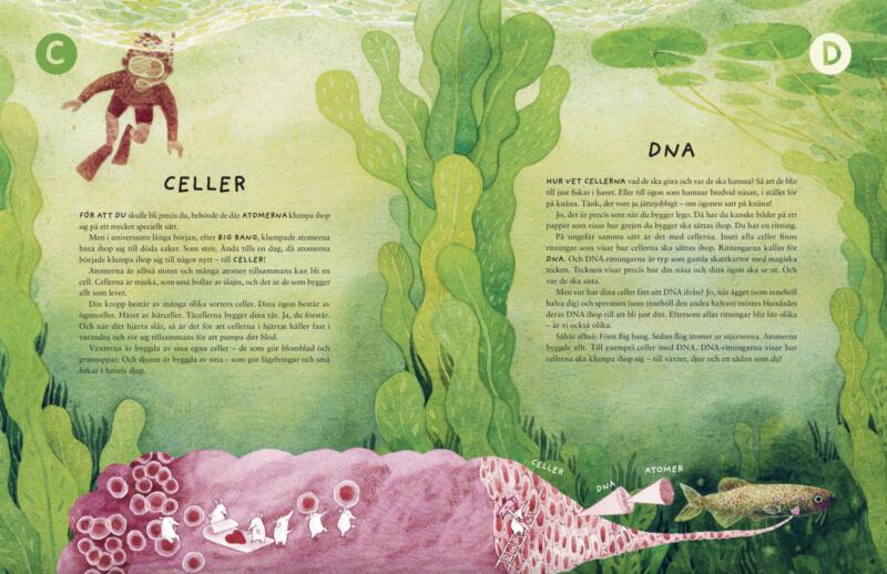 Illustration av Celler och DNA, ur boken "vetenskapens abc"