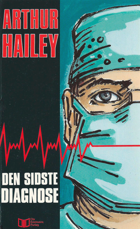 Omslag med läkare i ansiktsmask, framför honom en diagram över hjärtrytm som upphör