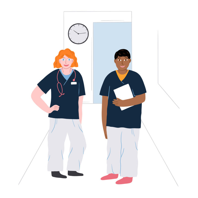 illustration av sjuksköterskor läkare sjukvårdspersonal