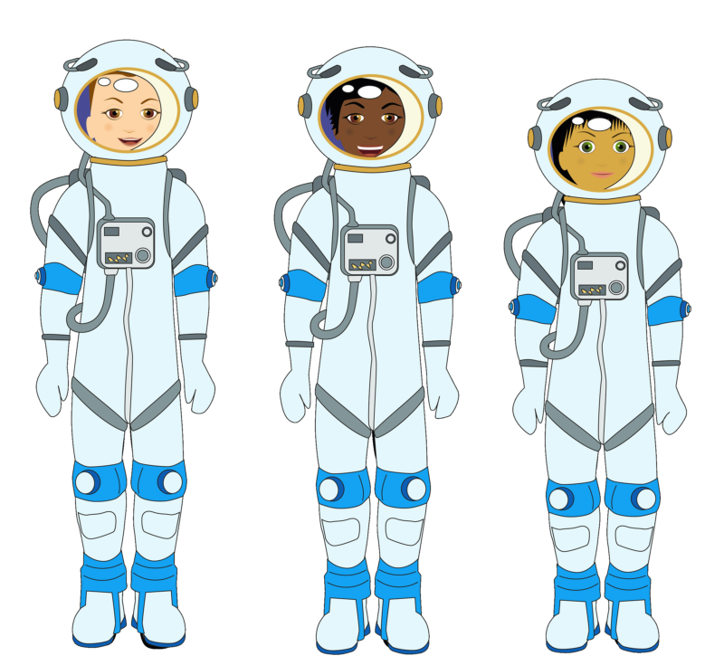 Ungdomar som praktiserar som astronauter