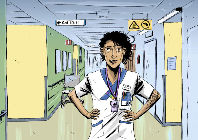 En sjuksköterska på akademiska sjukhuset