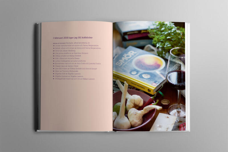 Bild ur boken Ät din jävel, en lista på författarens kokböcker och en foto på några av alla hennes böcker