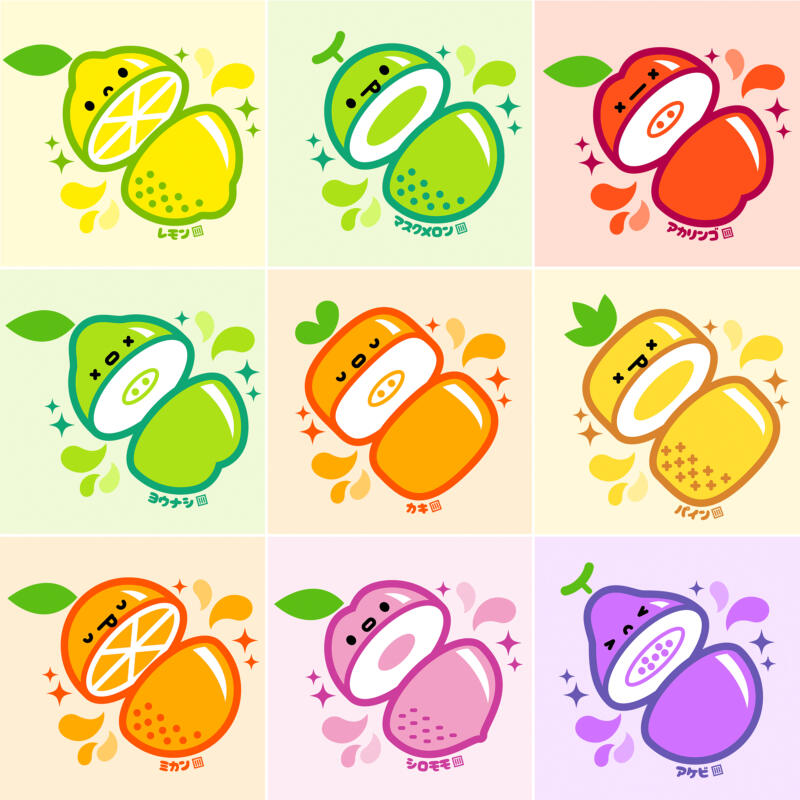 Japanese inspired fruit prints
