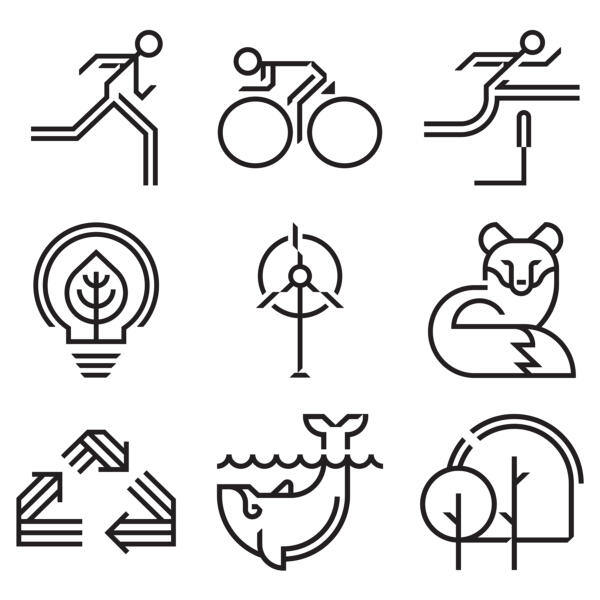 Selection of Icons made to Stadium for their Sustainability report. Icons that follow their visual identity and that should tell their individual category in an informative way.