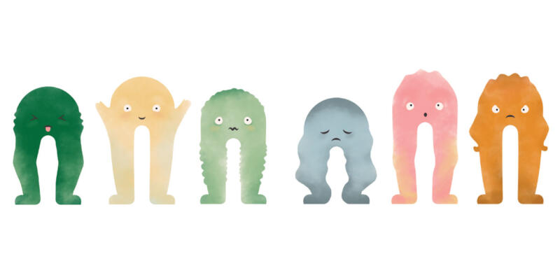 6 emotion characters for the boardgame Mindlings, Disgust, Happiness, Fear, Sadness, Surprise and Anger