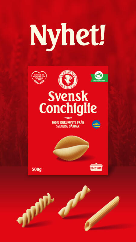 Filmen presenterar Kungsörnens fyra nya pastasorter som är gjorda på svenskt durumvete.
