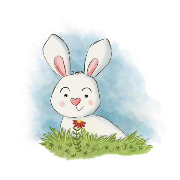 kanin, Husdjur, Vinjett, hare, Natur, illustration