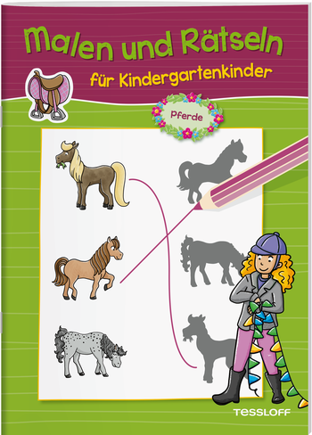 Mal- und Rätselbuch, children, horses, animal, nurseryschool 