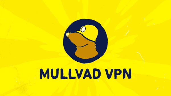 Youtube-annons för företaget Mullvad VPN. Mullvad VPN logotyp
