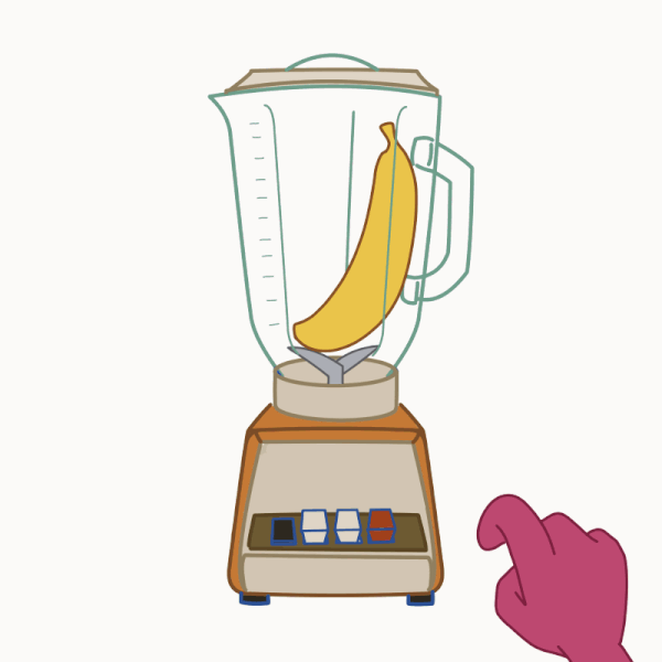banana in a blender turned to mush animation