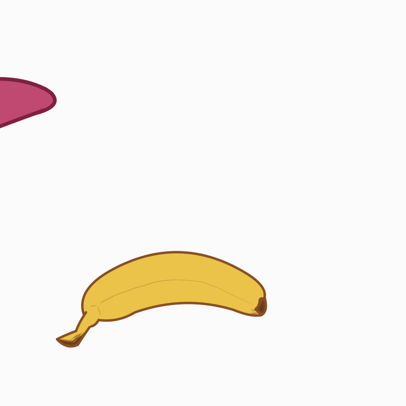 foot stomping a banana out of peel animation