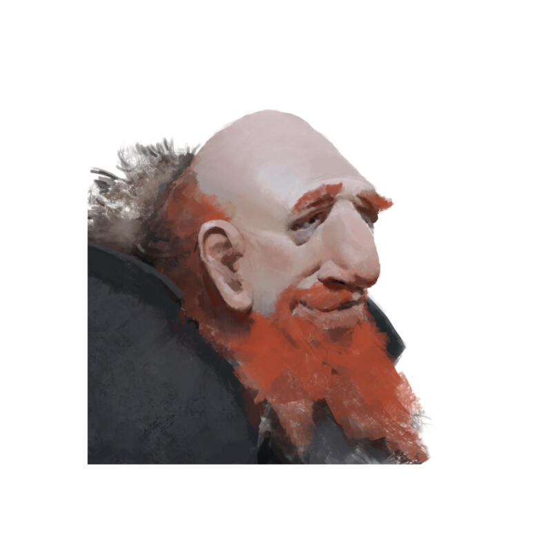 Fantasy portrait of a dwarf with red beard