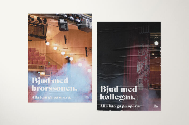 Two campaign posters for Malmö Opera