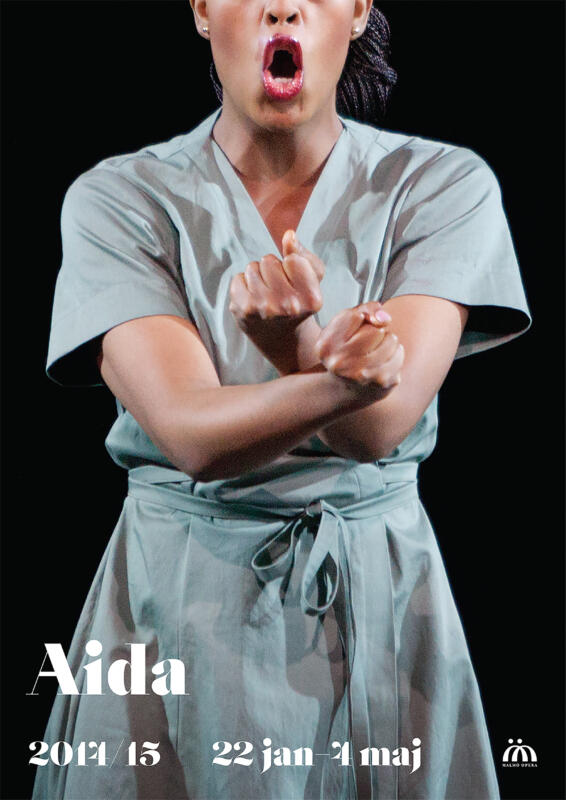 Affischdesign för operan Aida vid Malmö Opera