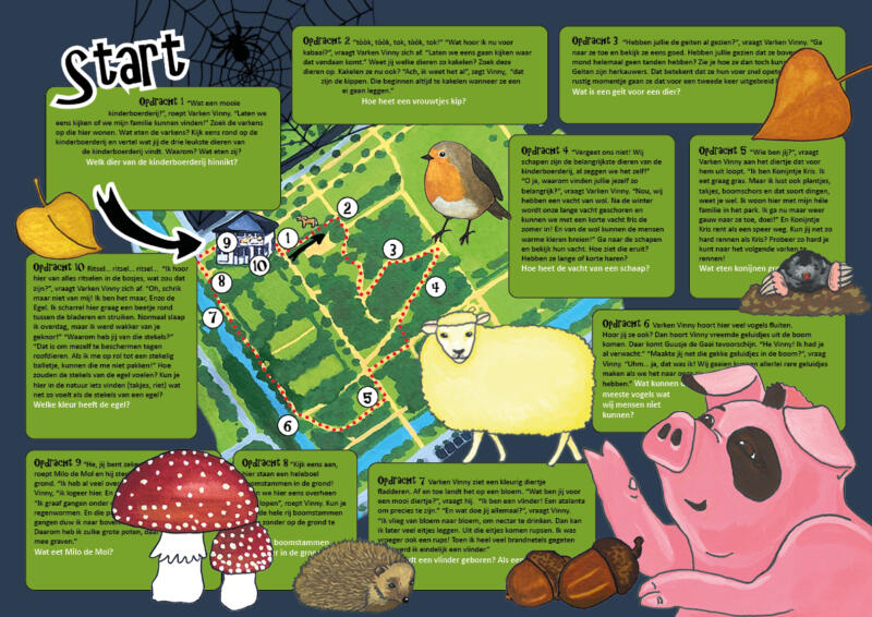 illustrerad karta med olika djur.