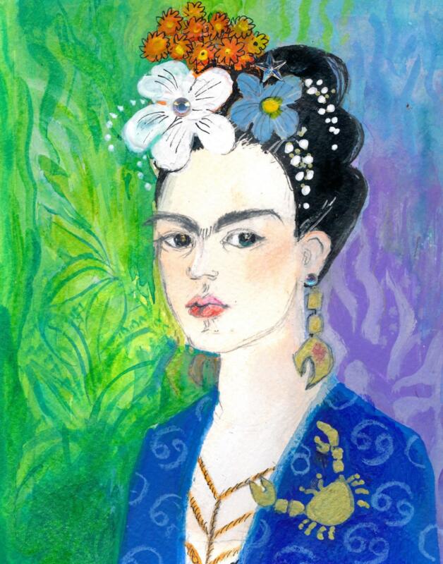 Porträtt portait Frida Kahlo kräftan horoskop Cancer horoscope