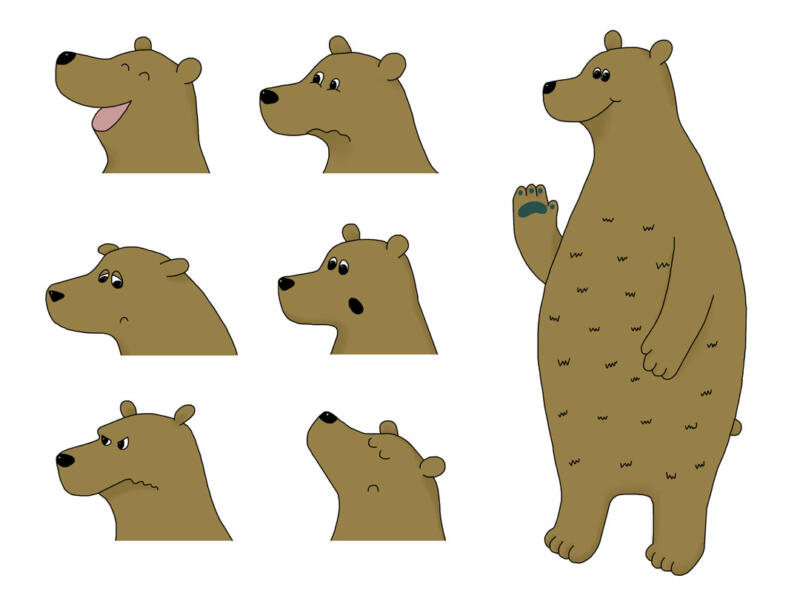 Karaktärsdesign av björnen Börje.