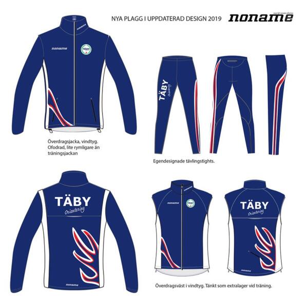 Bild visar exempel på ny design av kläder till Täby Orienteringsklubb, formgivare Maria Helgars, designmaria.se