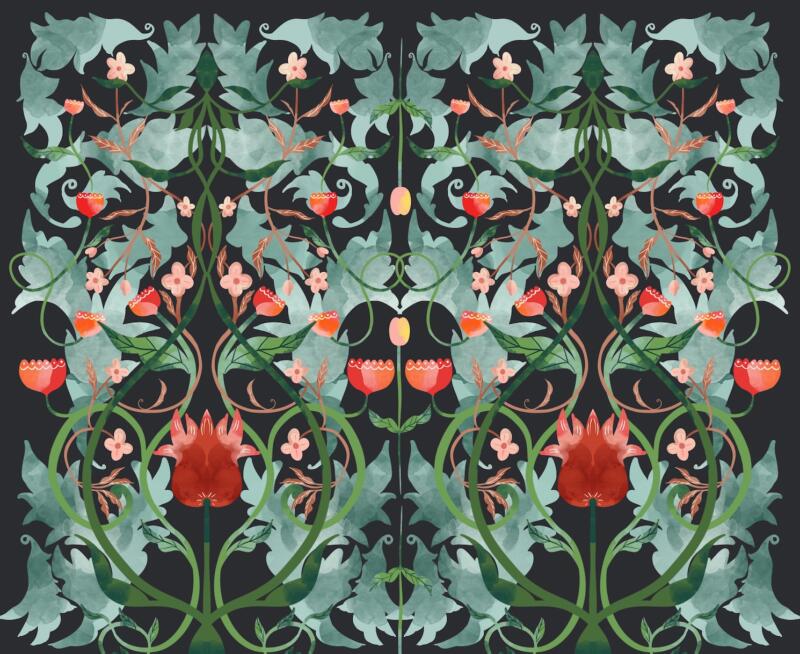 tulpan, tulpaner, blommor, florals, botanical, illustration, print design, wallpaper, tapet, surface pattern design, 
