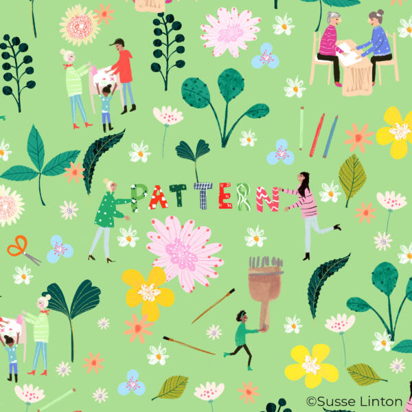 Illustrated pattern by Susse Linton about creating patterns.