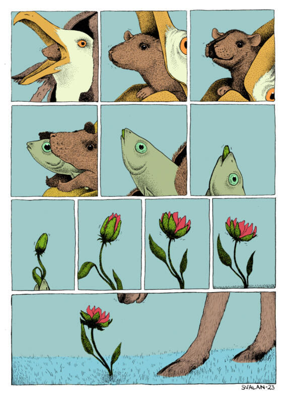 Surrealistic comic about animals.