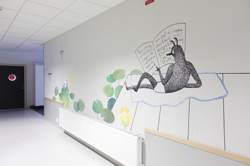 väggdecor, mural, djurmålning, årstider