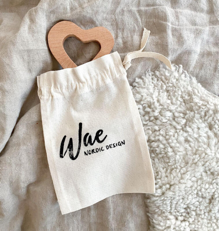 Logo design for WAE Nordic printed on fabric bag