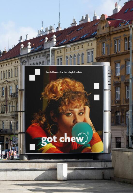 Advertisment design for a gum brand in a city