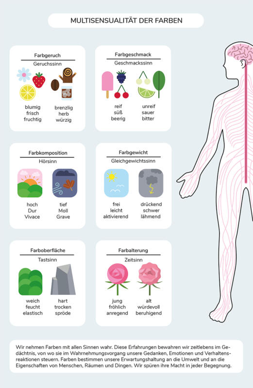 Infografik om färgernas multisensoriska natur och vad de utlöser hos oss