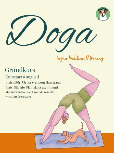 Färgglad och enkel Illustration med en människa och en hund som gör yoga tillsammans. 