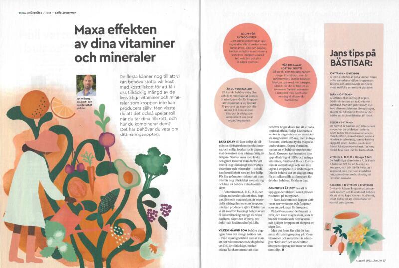 Illustrationen visar en kvinna i gummistövlar och med vattenkanna som vattnar växter, avocado, broccoli, nötter, morötter, fisk och citrusfrukter.