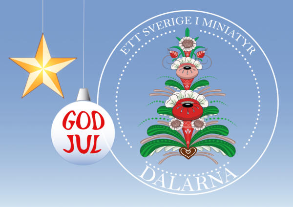 God jul-teckning med julinspirerad kurbits