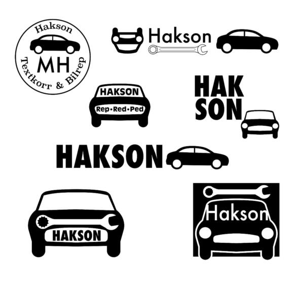 Logotyper till bilverkstaden Hakson.