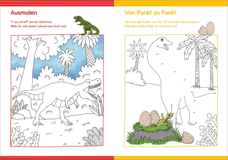 Barnbok, Dinosaurie, Färg, Måla, Pussel