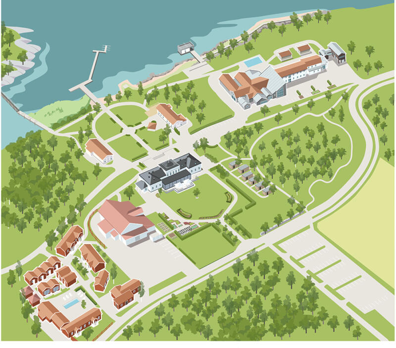 Karta över Gränsö slott.