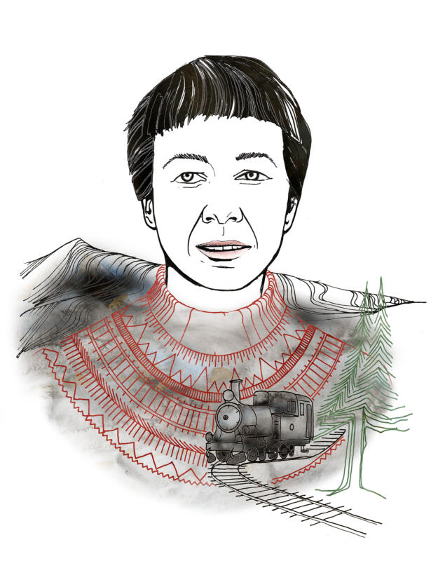 Illustration, porträtt på författare Sara Lidman 