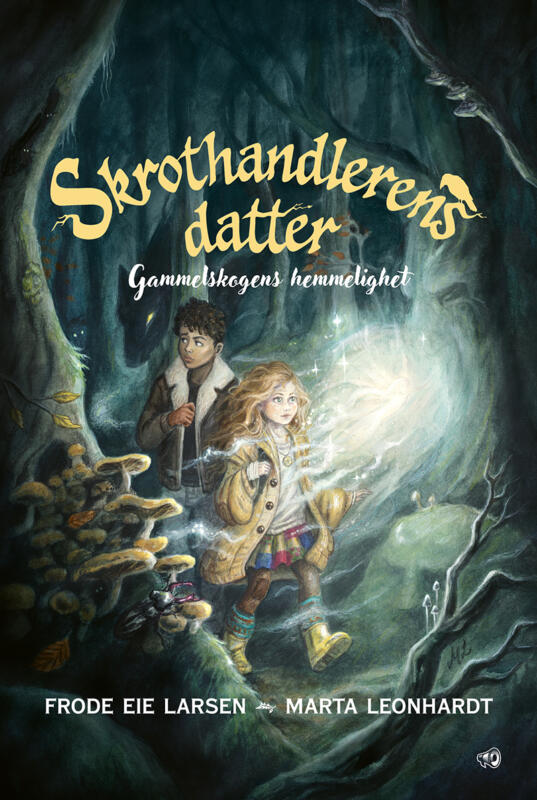 Skrothandlerens datter, Gammelskogens hemmelighet. Bokomslag illustration och design. Spännande bok om fantasy och folktro för åldrarna 9-14.