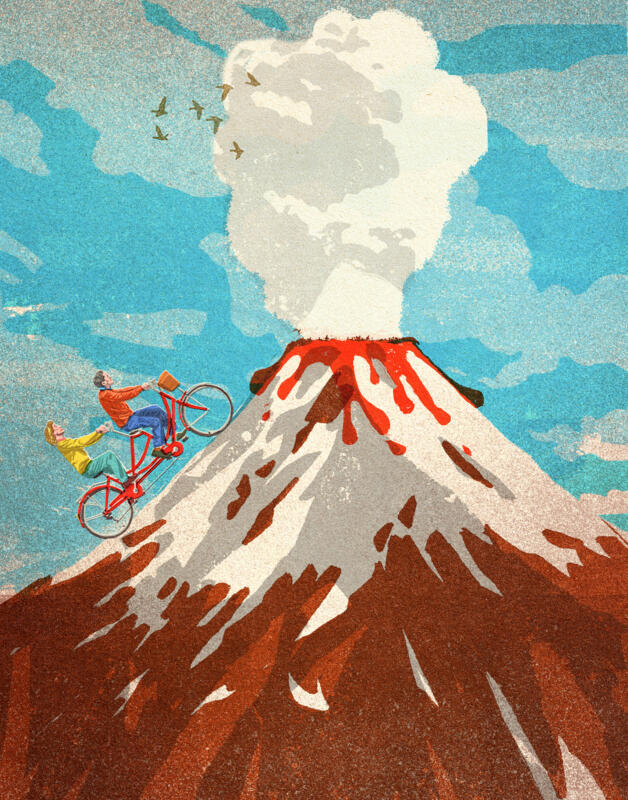 "Traveling is nonsense" ("Reizen is onzin") for an essay by Frank Heinen. De Volkskrant Magazine