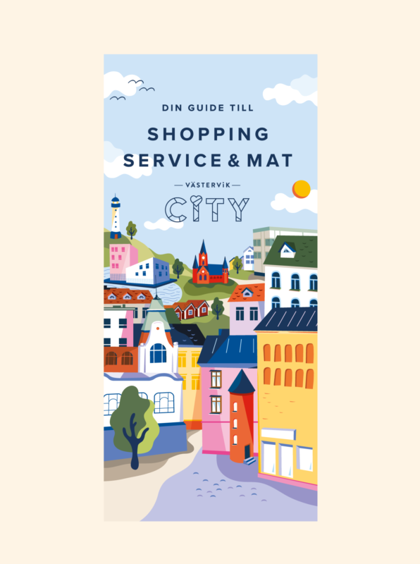 Färgglada hus och byggnader som ger en känsla av Västervik som stad