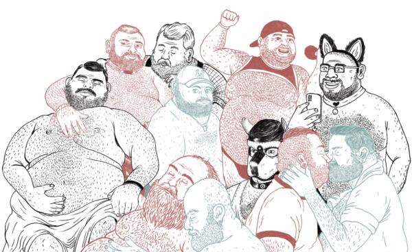 En grupp storvuxna män, ”gay bears”, i olika samkväm. Närgånget och ömsint, men också lekfullt, tufft och taktilt.
