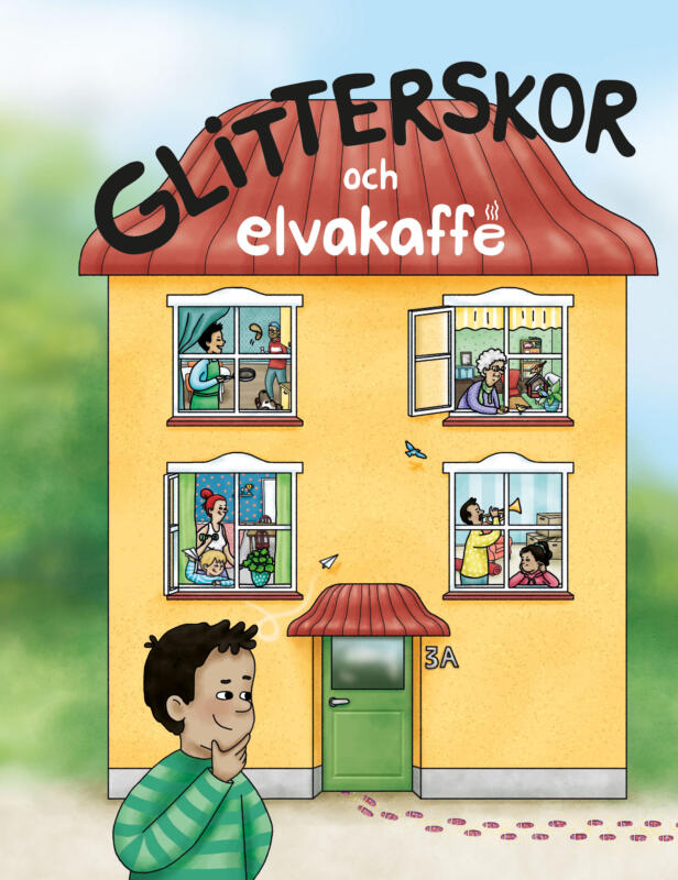 Omslagsbild till bilderboken Glitterskor och elvakaffe.
