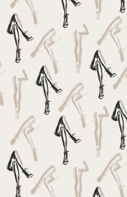 Pattern repeat, fashion illustration, stockings for product or packaging design.