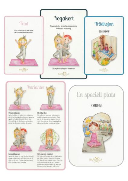 Kortlek med yogapositioner för barn