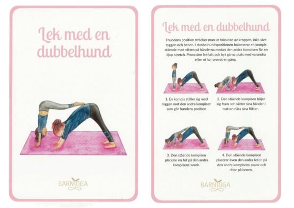 En beskrivning på hur man gör hundens position i yoga tillsammans.
